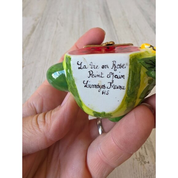 Limoges‎ watermelon teapot trinket box flower - Picture 7 of 9
